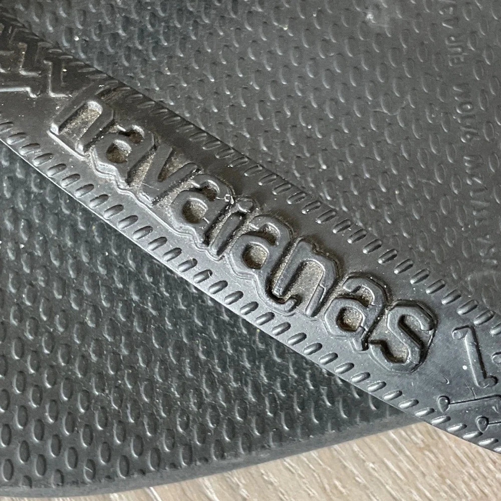 HAVAIANAS Black Thong Flip Flop Black Unisex Size 11/12 Women 9/10 Men
